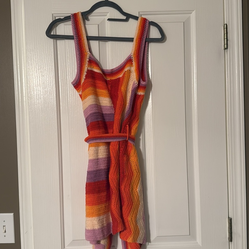 NWT Farm Rio Colorful Striped Wrap Dress - Picture 7 of 7